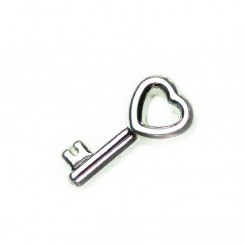 Heart Key - Silver Tone